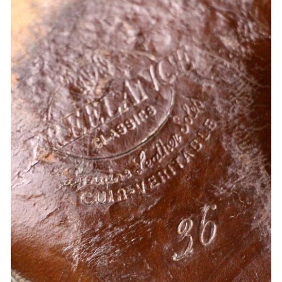 FREE LANCE BROWN GENUINE LEATHER MID HEEL ELASTIC SIDES PULL ON TALL BOOTS Sz 36 - Picture 7 of 9